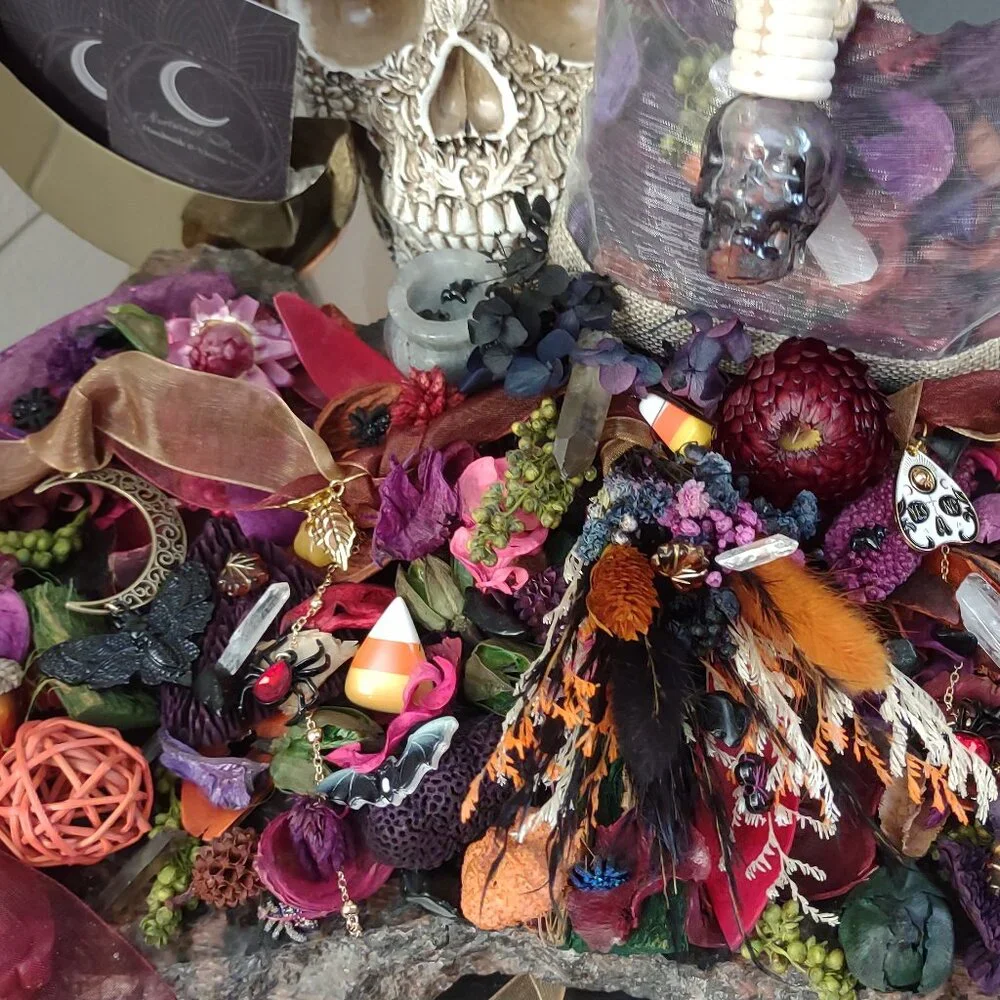 Dragon's Blood Scented Fall Crystal Potpourri Set Halloween Samhain Gift